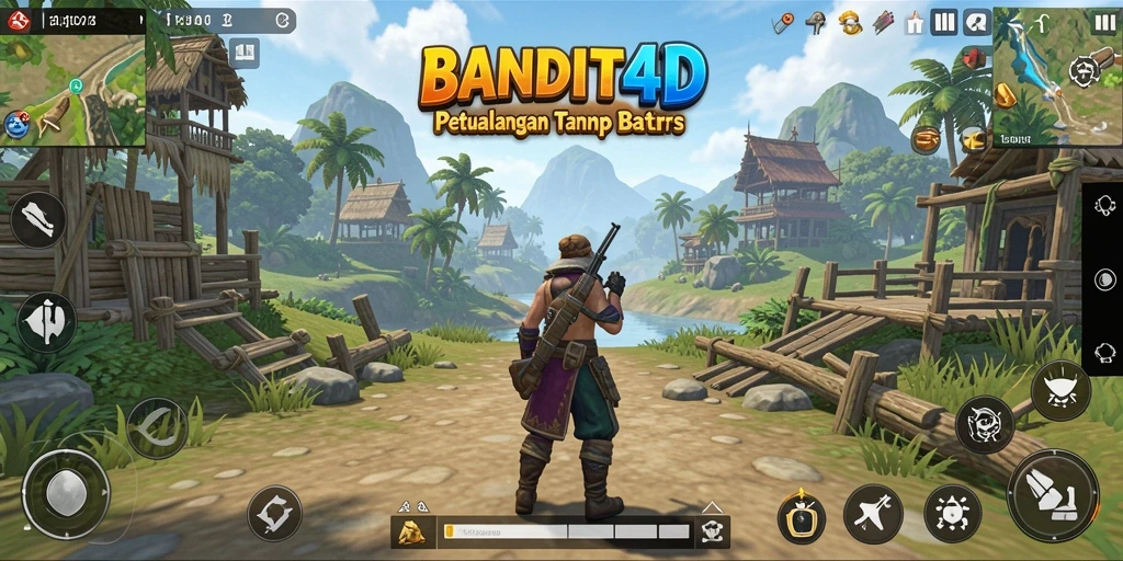 Tampilan gameplay BANDIT4D yang menakjubkan di dunia terbuka.