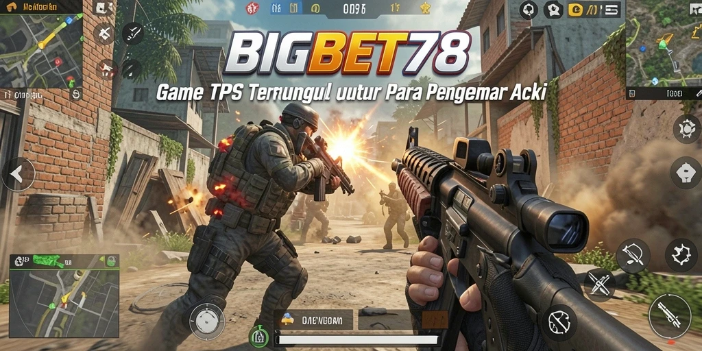 Tampilan gameplay mendebarkan dari BIGBET78 dengan aksi tembak-tembakan.