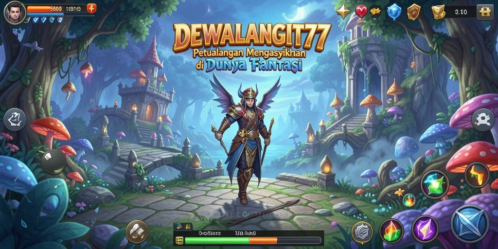 Tampilan indah dunia petualangan DEWALANGIT77 dengan karakter utama beraksi.