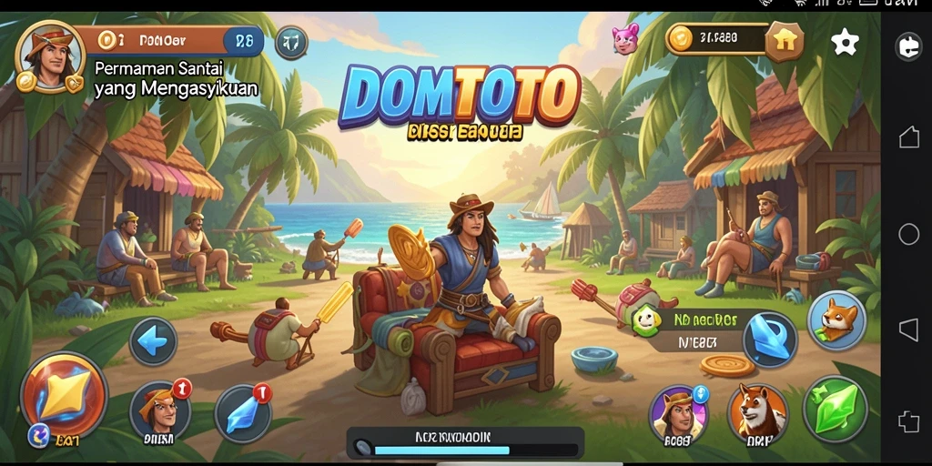 Tampilan gameplay menyenangkan dari DOMTOTO di ponsel.