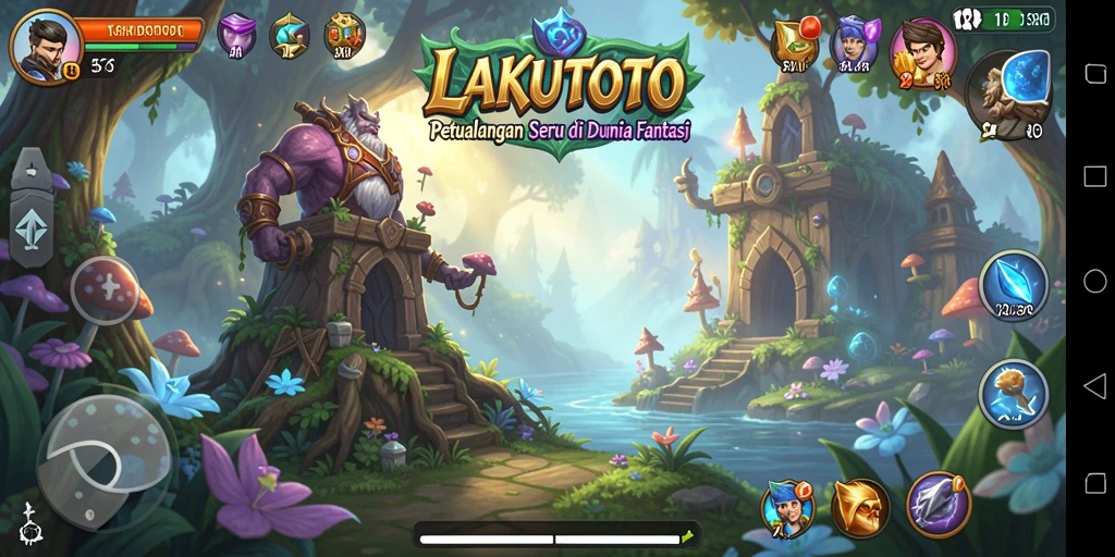 Screenshot utama LAKUTOTO menampilkan momen epik dalam pertempuran RPG.