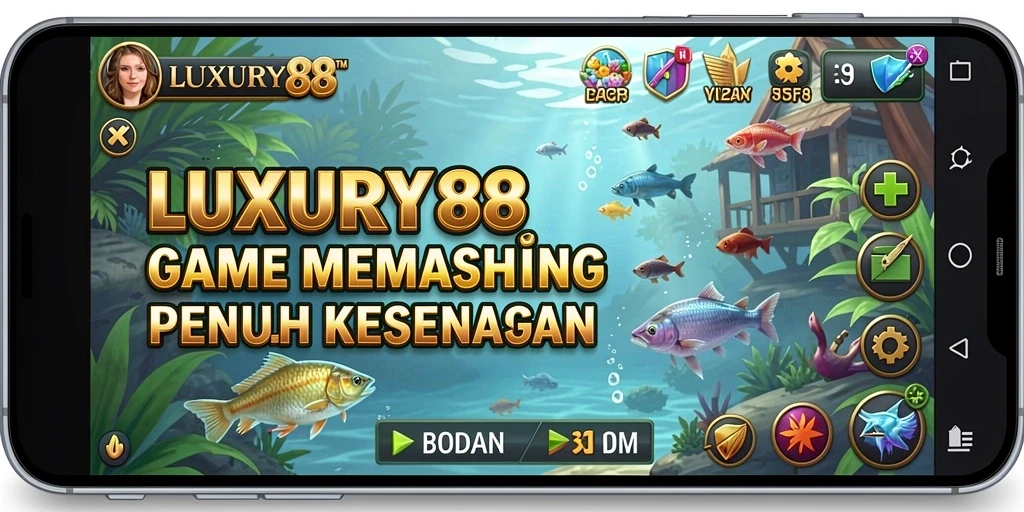Tangkapan besar di game LUXURY88 yang menampilkan keseruan memancing.