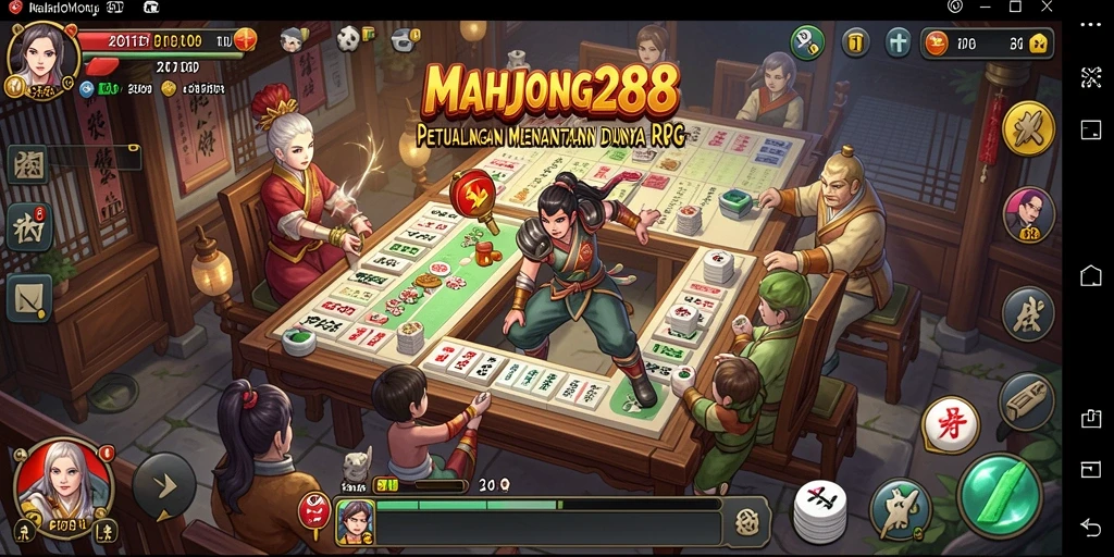 Tampilan dinamis gameplay RPG dengan karakter dan monster menantang.