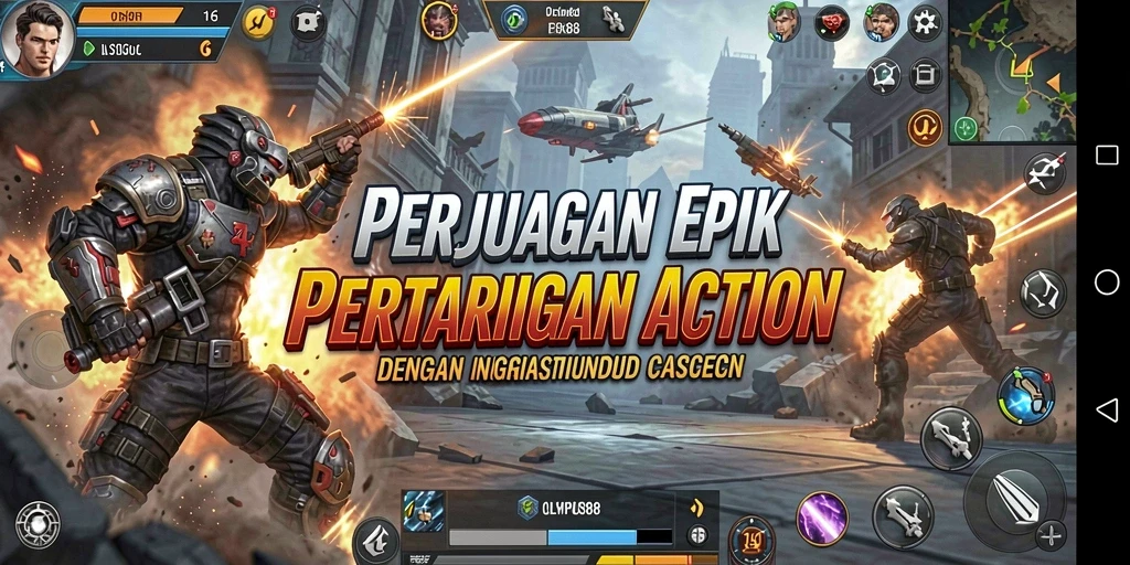 Tampilan pertarungan seru di OLYMPUS88 dengan karakter action yang menakjubkan.