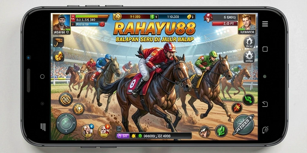 Gameplay menarik RAHAYU88 dengan balapan seru dan kendaraan cepat.